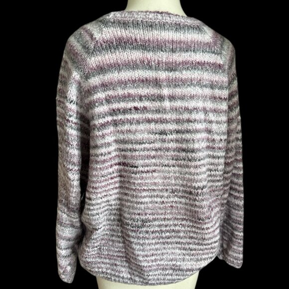 Z Supply Soft Pink Gray White Striped Sweater - Picture 2 of 8